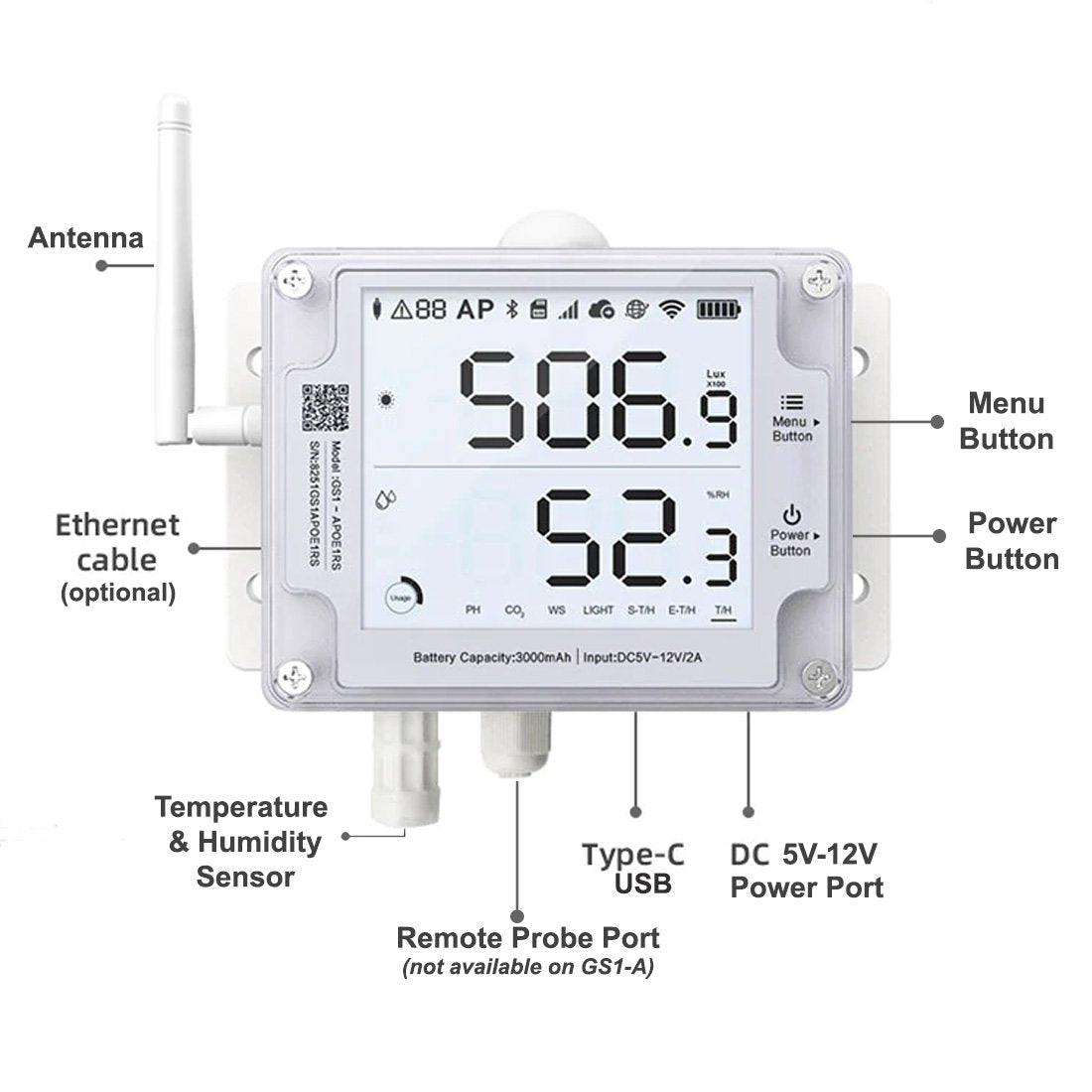 Industrial Wireless Thermocouple High Temperature Sensor Monitoring System