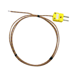 WTC-GG-24-MP Type K Glass Insulated 24 AWG Beaded Wire Thermocouple with Miniature Male Connector