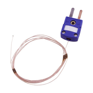 WTC-TT-36  PFA Insulated Type T 36 AWG Type Fine Gauge Beaded Wire Thermocouple with Miniature Male Connector