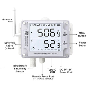 Probe Temperature and Humidity Sensor Wireless Data Logger