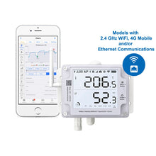 GS1 Industrial Grade WiFi or 4G Temperature, Humidity Data Logger/Remote Environmental Monitoring System with Display