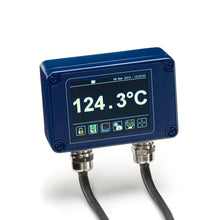 Optional PM030 touch screen display, configuration and data logging unit with alarm relay outputs.