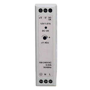 Unregulated DIN Rail Mount Power Supply - Front View
